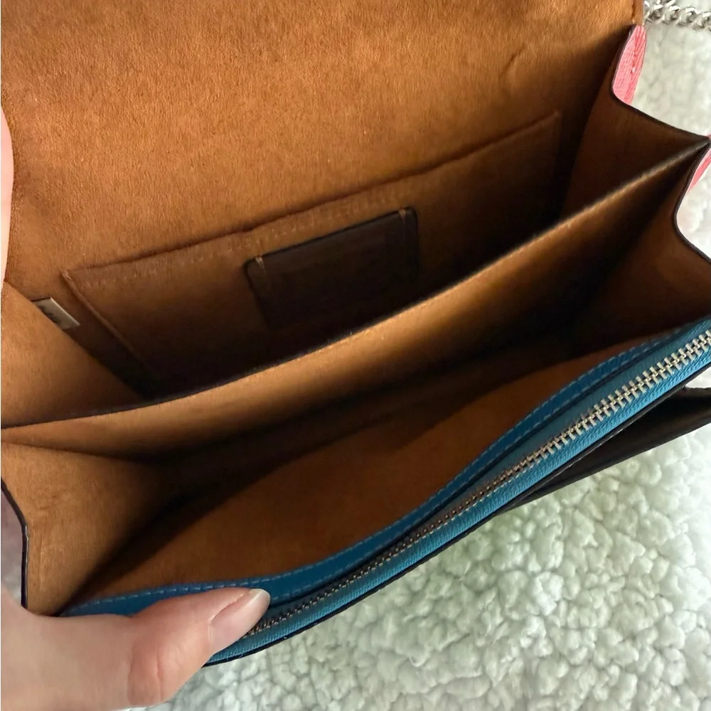 Coach Colorblock Klare Crossbody in green and purple - Picture 8 of 9